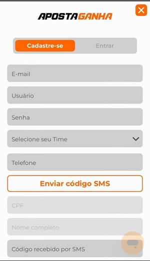 Conta no Aposta Ganha App 2