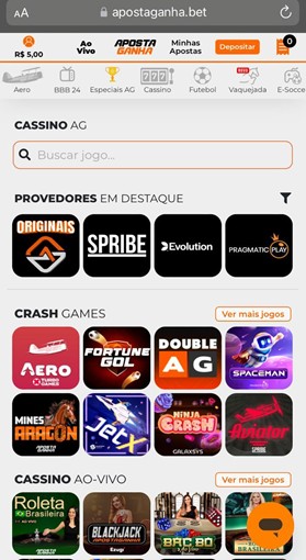 Versão Mobile da Aposta Ganha 3