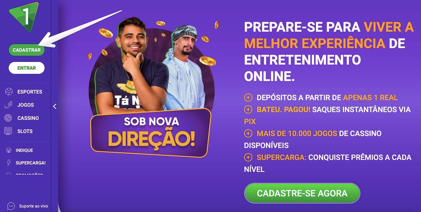 Como Fazer o Cadastro na Aposta 1 passo 1