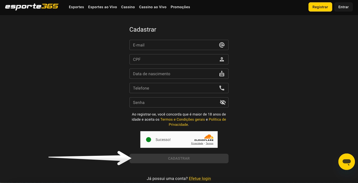 Como Fazer o Cadastro na Esporte 365 3 2