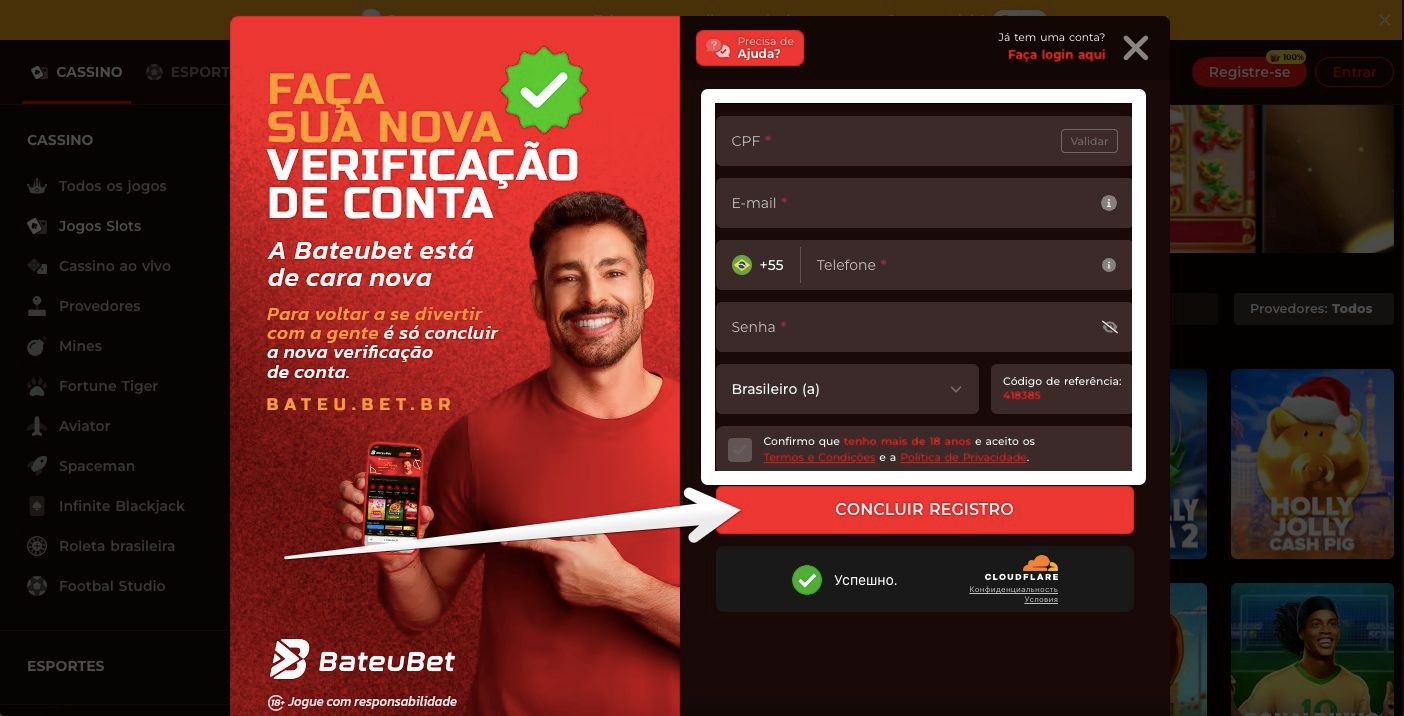 Como Fazer o Cadastro na BateuBet passo 4