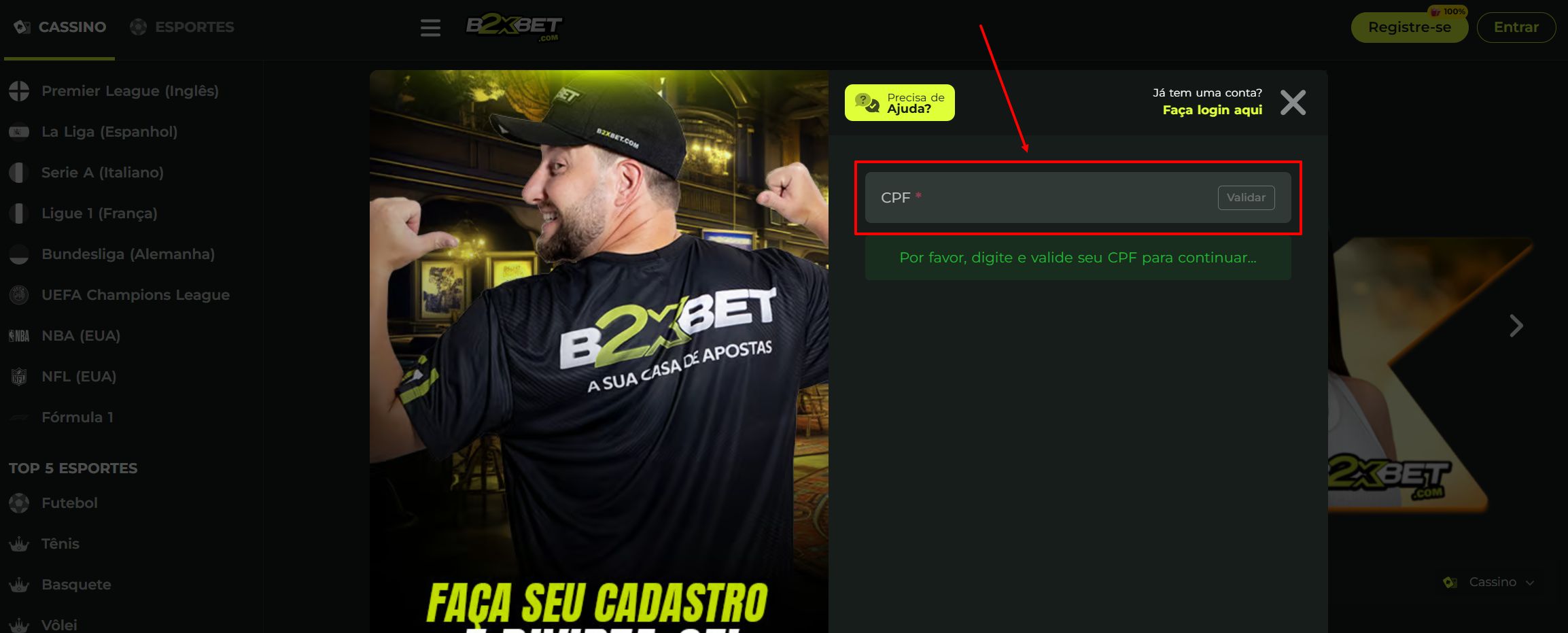 b2xbet cadastro passo 2