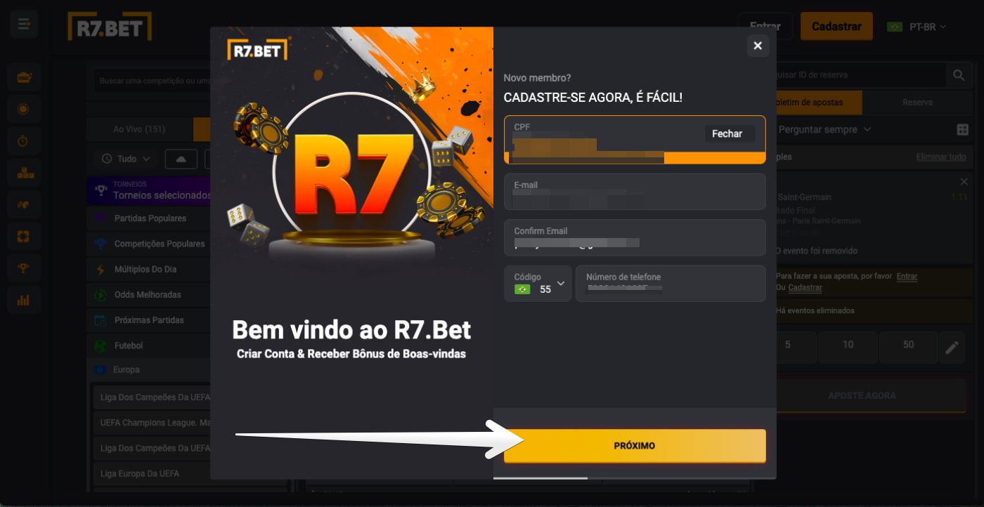 r7bet cadastro passo 2