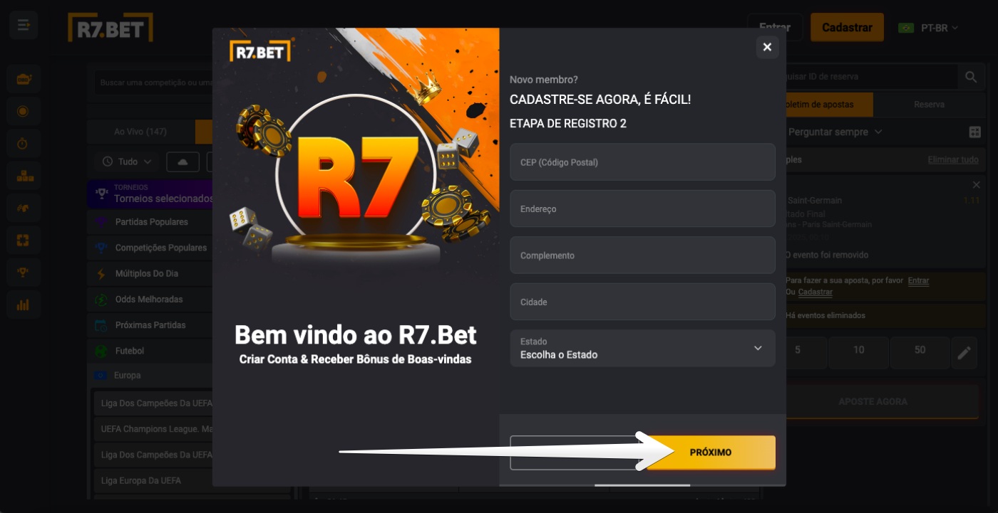 r7bet cadastro passo 3