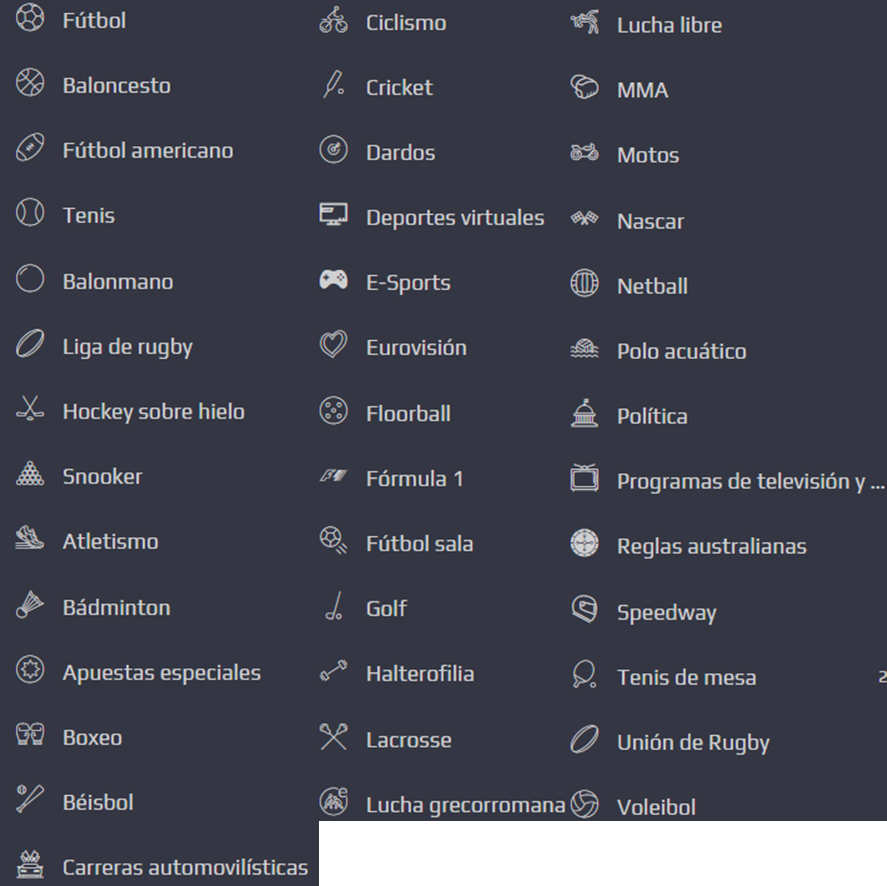 Imagen que muestra los mercados disponibles en deportes en netbet mexico