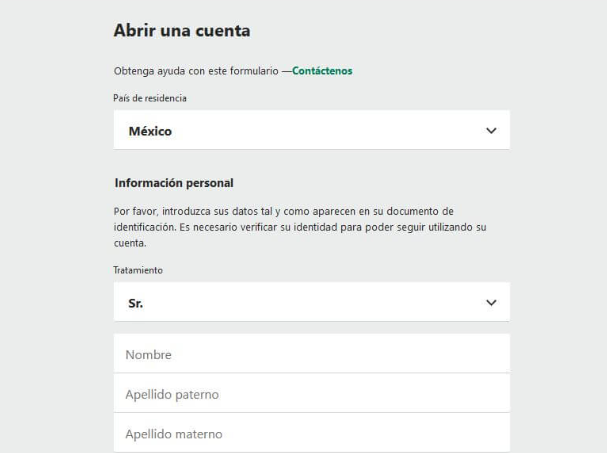 Se muestra el formulario de registro de bet365