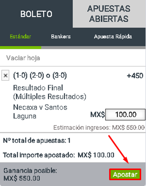 Boleto de apuestas de Codere