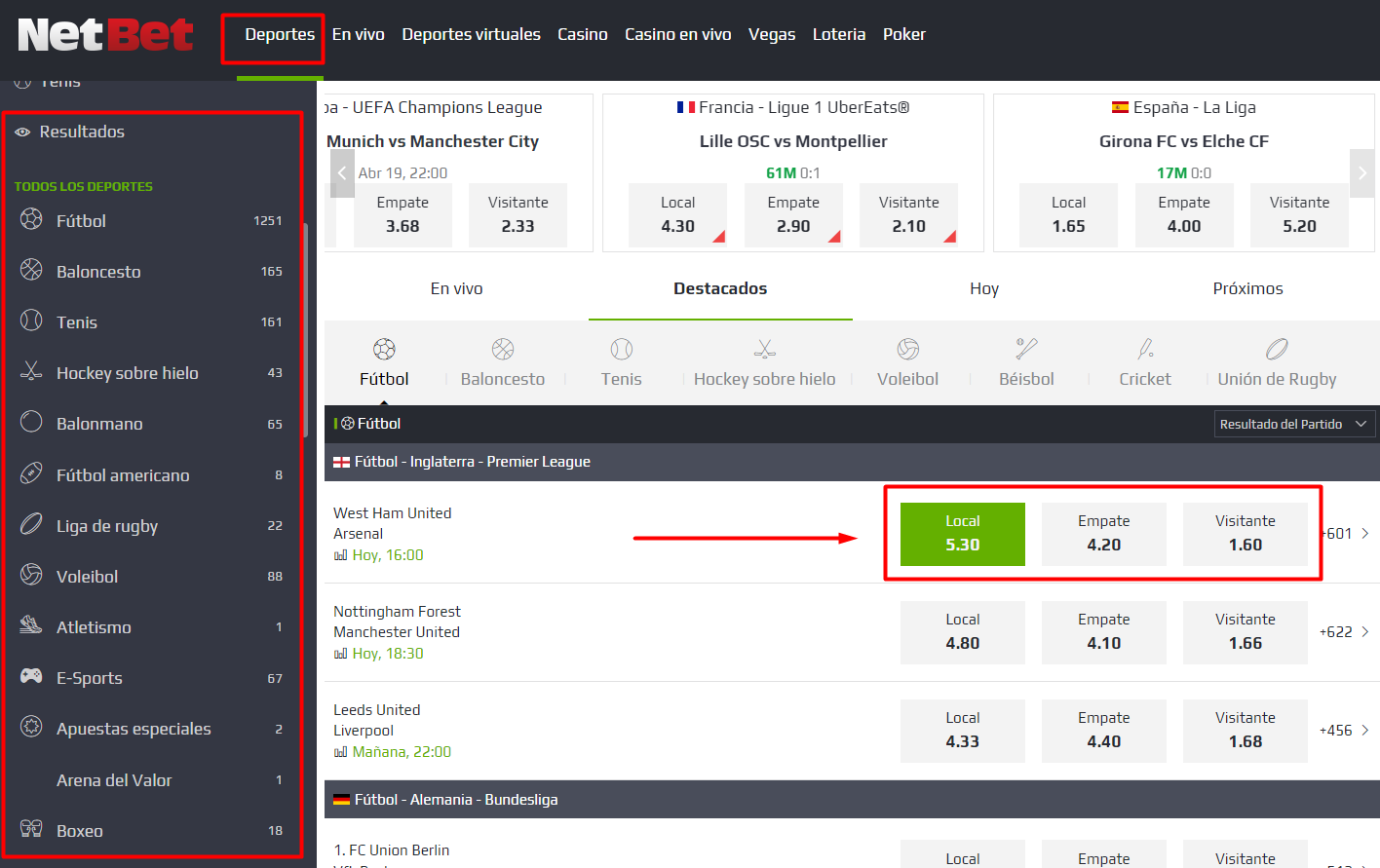 Se muestra los pasos para hacer una apuesta en Netbet  México