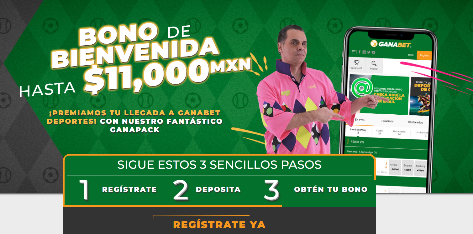 promoción de bienvenida de la casa de apuestas ganabet